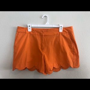 Crown & Ivy Orange Scalloped Shorts